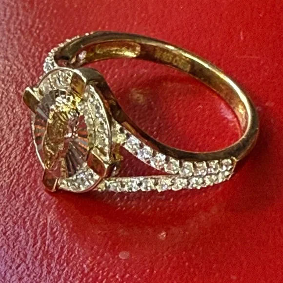 Fantalia Virgin Mary Guadelope gold and silver sterling silver ring - Picture 8 of 9